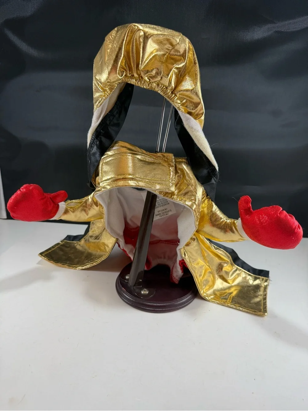 Pet Dog Cat Champ Boxing suit Gold and Red Boxer Costume with Hood